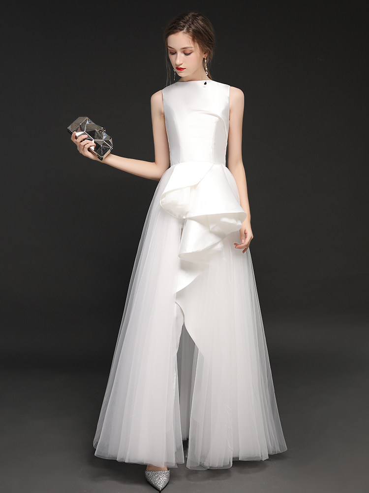 晚礼服女2021新款宴会高贵优雅长款走秀艺考独唱演出服裤装婚纱裙