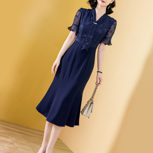 夏天鱼尾法式连衣裙夏高级感轻奢欧洲站2025新款欧货女人味包臀裙