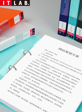 日本LIHIT LAB.喜利soeruA4打孔文件夹彩色2孔活页夹试卷夹两孔插页双孔档案资料夹穿孔夹学生办公文具收纳