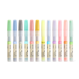 点石按动荧光笔替芯柔色系荧光系闪光笔芯复古色替芯粗划重点标记笔涂鸦笔芯易手控学生用805S可用替换芯8051