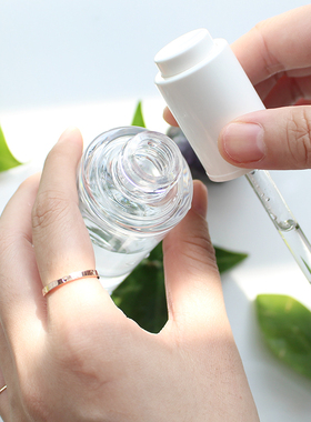 HOPECK按压粗台阶凹款滴管盖透管制玻璃瓶18-20牙粉底液瓶精油瓶