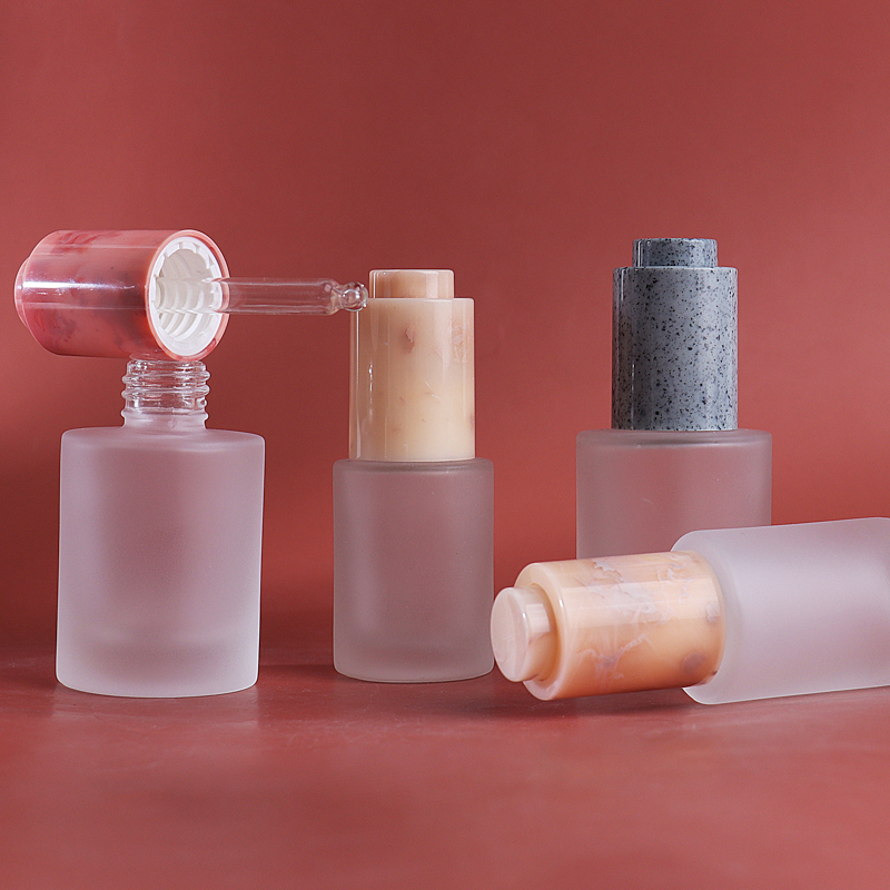 HOPECK按压滴管盖蒙砂玻璃精油瓶