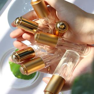 HOPECK小容量金色玻璃乳液按压式精华15牙精油滴管盖分装空精油瓶