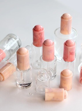 HOPECK仿石纹粉按压滴管盖管制玻璃瓶18牙10-50ml粉底液瓶精油瓶