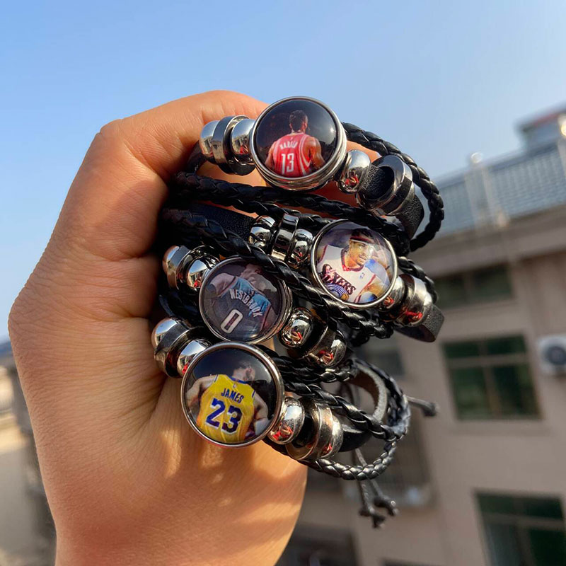 库里科比詹姆斯欧文哈登杜兰特篮球球星背影手链环可调节球迷礼品