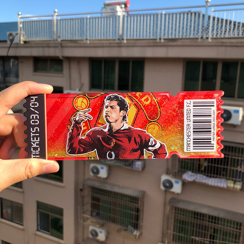 流沙票根梅西C罗内马尔姆巴佩巴萨摆件立牌摆台人偶男友生日礼物