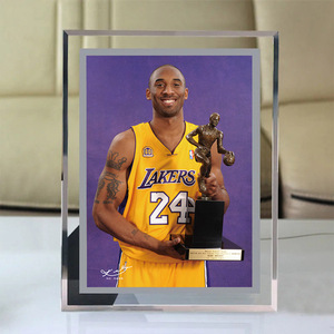 科比水晶相框礼物照片库里詹姆斯周边照片男朋友毕业生日水晶摆台