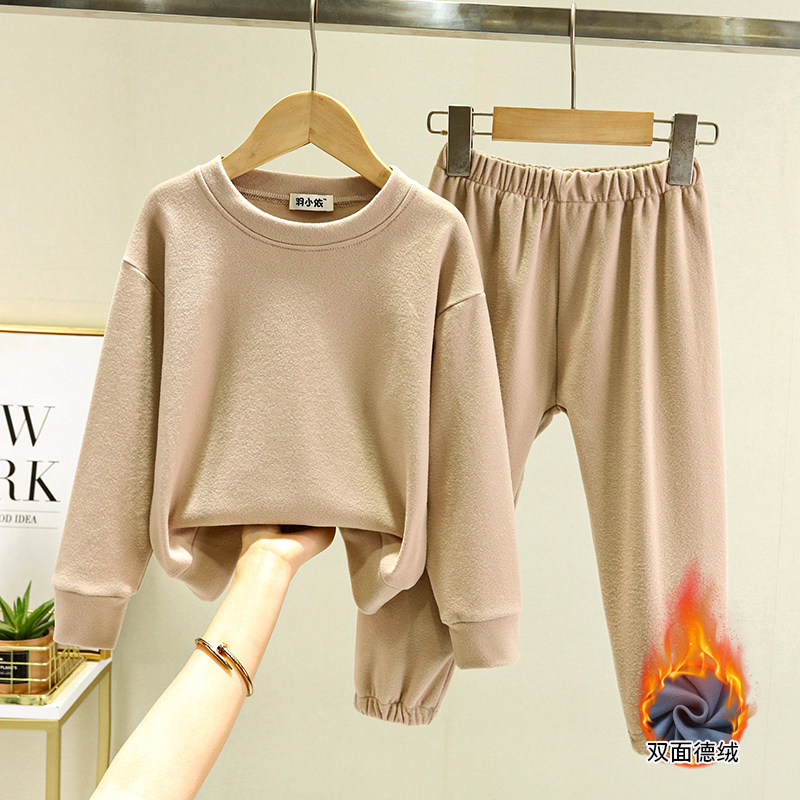 清仓德绒儿童t恤家居服冬加绒男女孩运动套装加厚睡衣睡裤两件套,童装/婴儿装/亲子装,家居服套装,淘宝优惠券,粉丝福利购,淘宝优惠卷