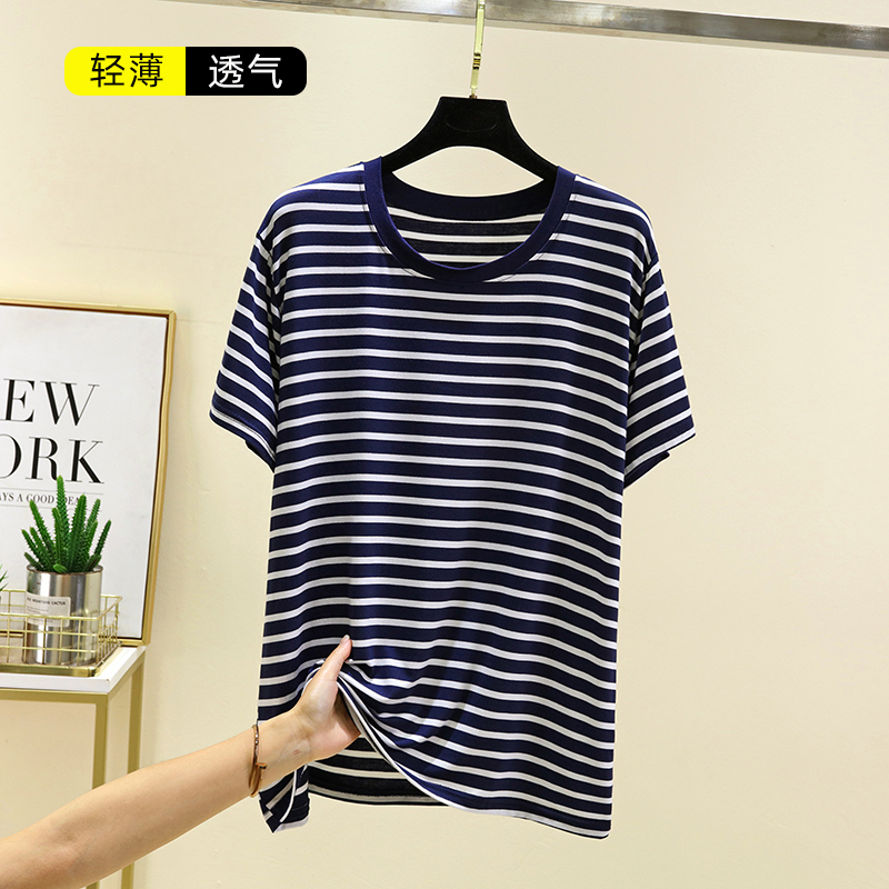男士莫代尔条纹T恤上衣