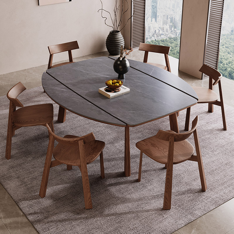 欧舒涵伸缩岩板餐桌厂家直销