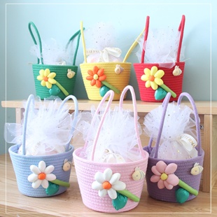 创意手提盒空篮子实用小礼品编织小花篮伴手礼回手礼生日礼物包装