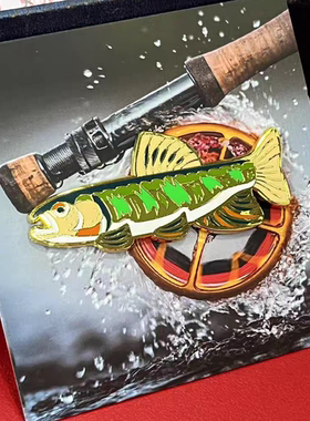 2025新款simms马口鱼金属徽章钓鱼国潮飞钓路亚溪流钓