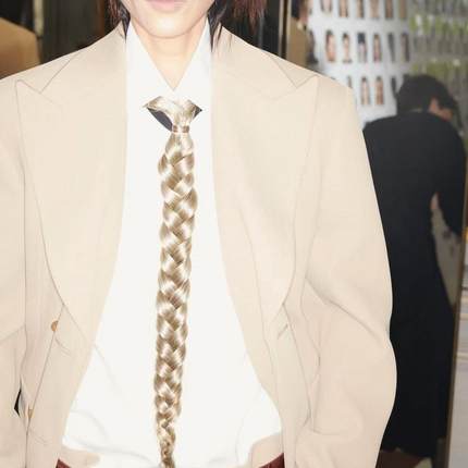 0524头发领带创意秀场高级时髦领结刘雯同款麻花辫子海妖风现货