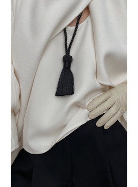 2405北欧cleanfit冷淡风流苏手工编织高级感长款毛衣链项链现货