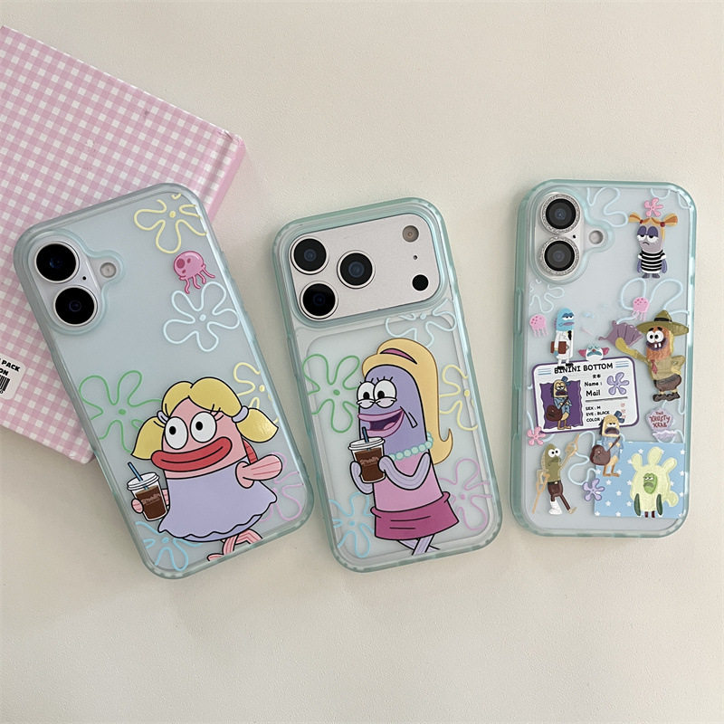 适用趣味可爱比奇堡居民路人鱼适用iPhone17苹果16ProMax/15Pro图片