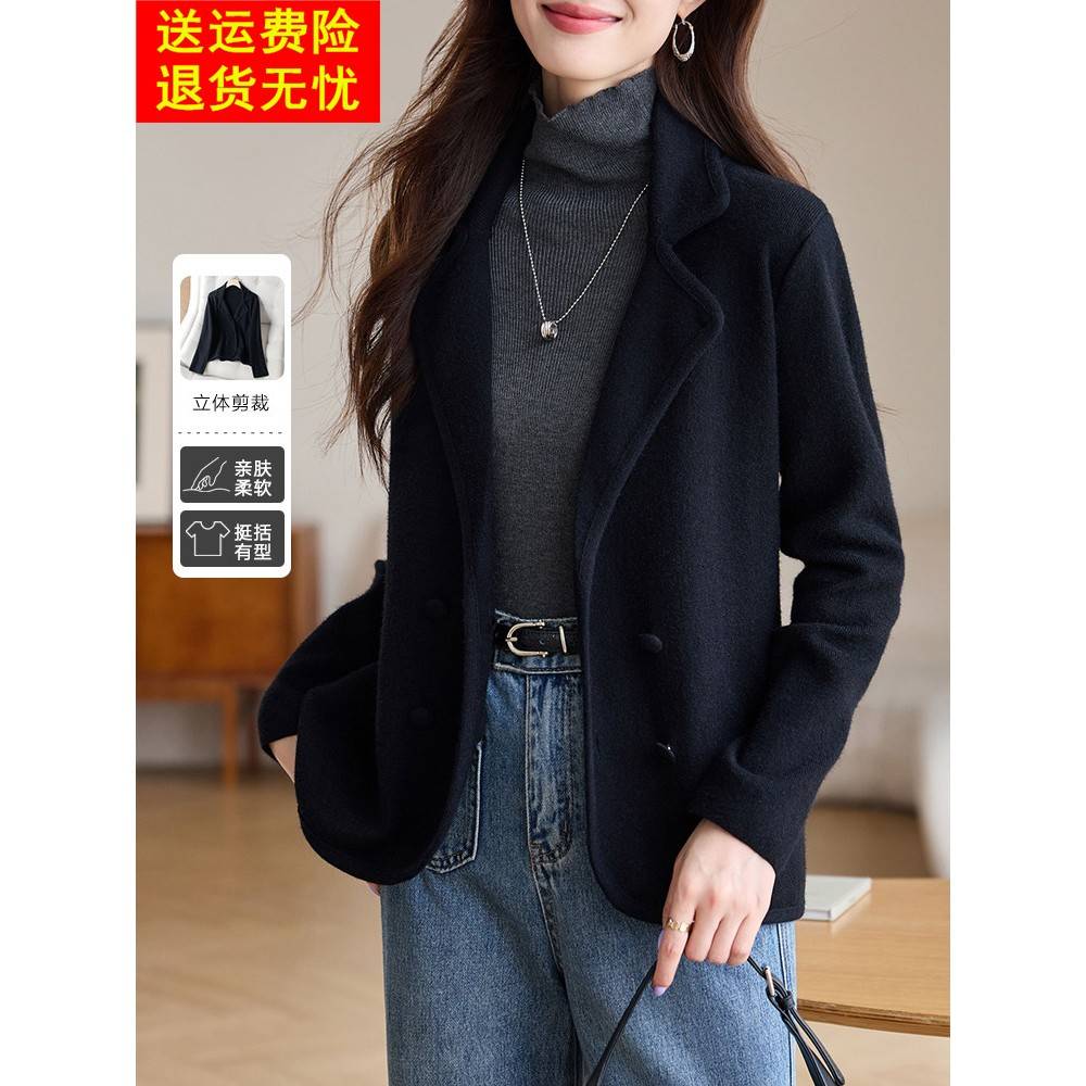 秋季休闲西装领短外套女2025新款高级感春秋时尚轻职场小西服上衣
