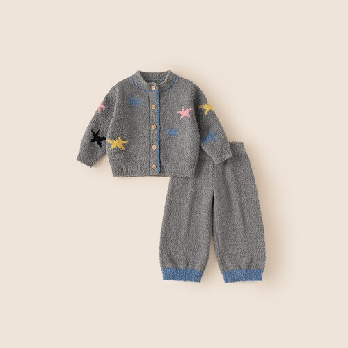 【冬】儿童套装（星星图案上衣+直筒裤子家居服）DT86112