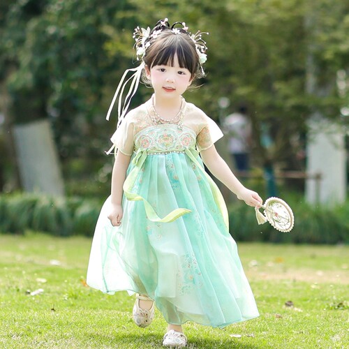 2026夏新品女童汉服中国风古风古装连衣裙改良刺绣仙气襦裙23291