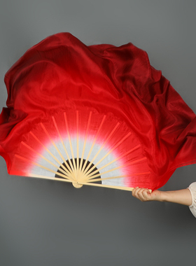 万疆舞蹈扇双面深红色跳舞扇古典舞蹈加长渐变色广场舞胶州秧歌舞