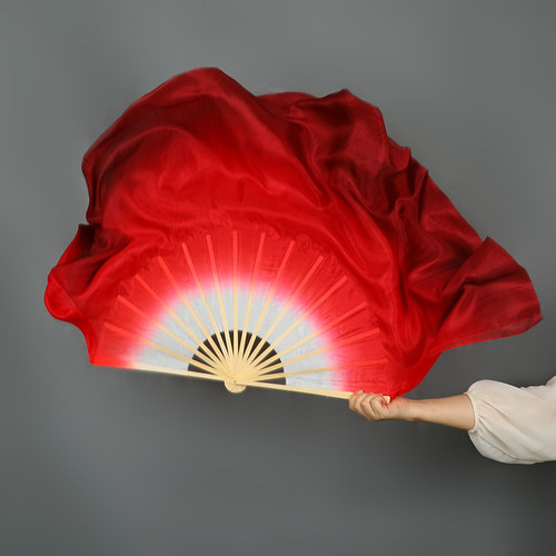 万疆舞蹈扇双面深红色跳舞扇古典舞蹈加长渐变色广场舞胶州秧歌舞