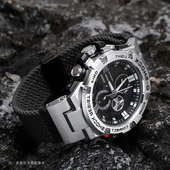 B100 S130 S110 适配卡西欧GST S120 W300钢铁之心尼龙编织手表带