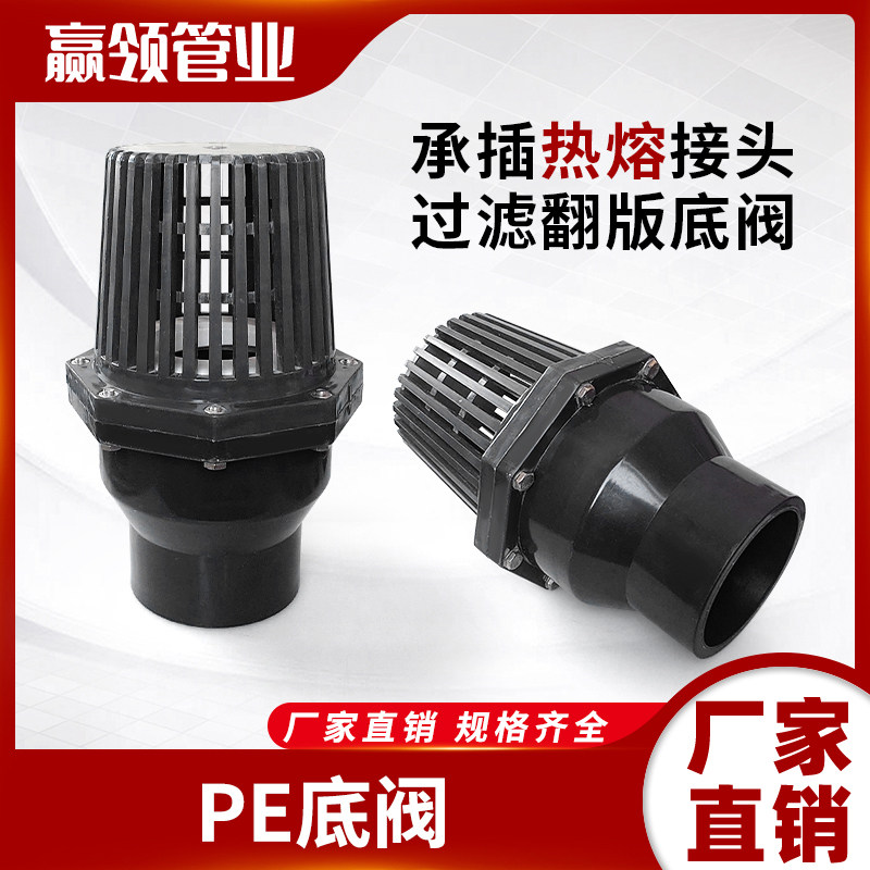 PE水管翻板过滤底阀75/90/110水管抽水泵花篮底部止回水阀门配件图片