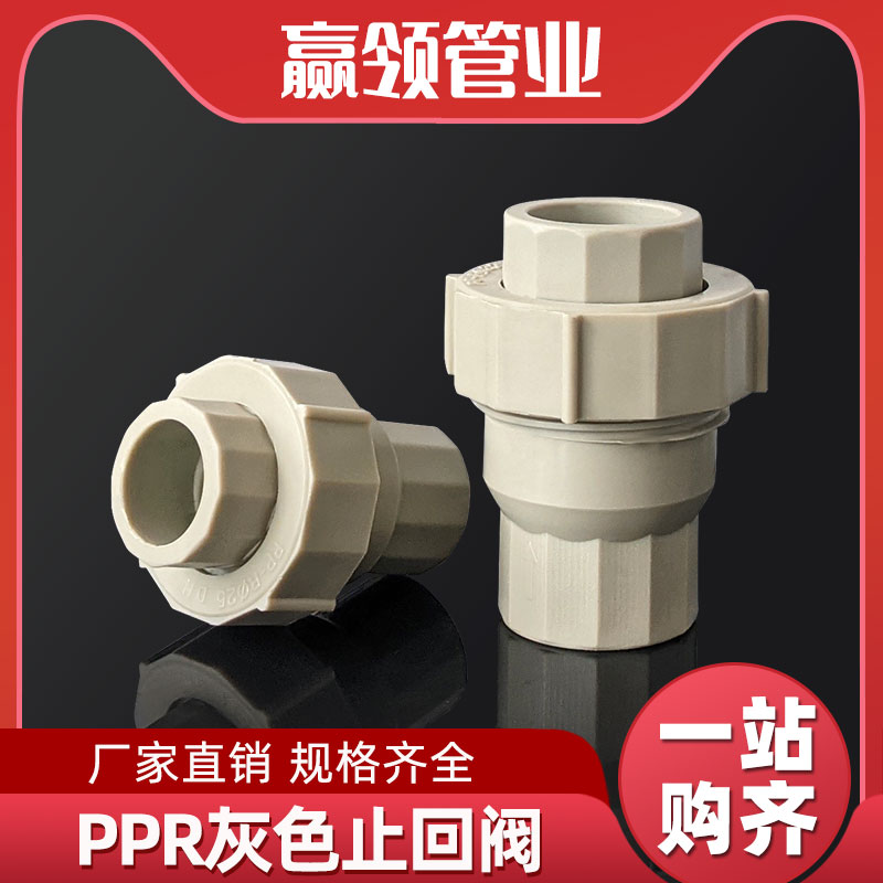 PPR水管灰色止回阀米黄色单向阀逆流阀202532405063管道4/6分配件