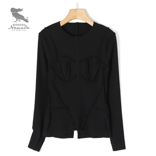 【安晴粉丝专享】洛拉自制设计师款小众气质收腰打底衫T1119