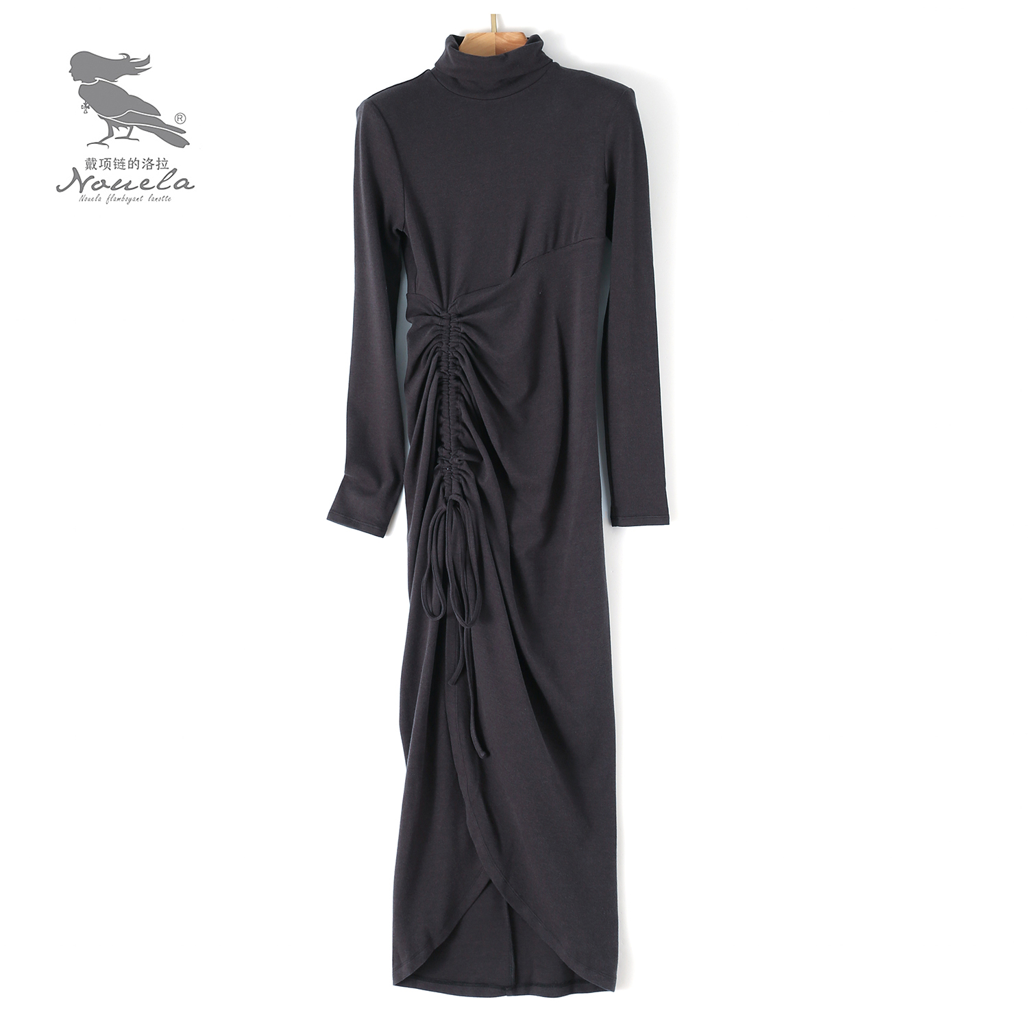 洛拉自制设计师款腰间褶皱显瘦T2015