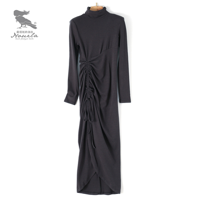 洛拉自制设计师款腰间褶皱显瘦T2015