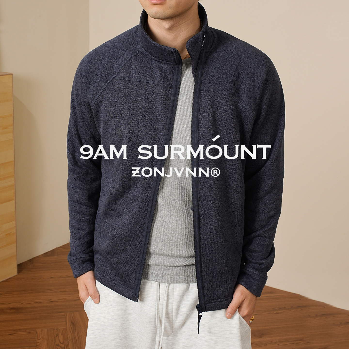 ZONJVNN蓄热抓绒衣保暖秋冬立领户外运动休闲双面男士加绒加厚