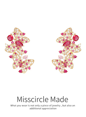 瑟可夸张独特漂亮精致立体蝴蝶耳挂耳环女高级感轻奢气质超仙时尚