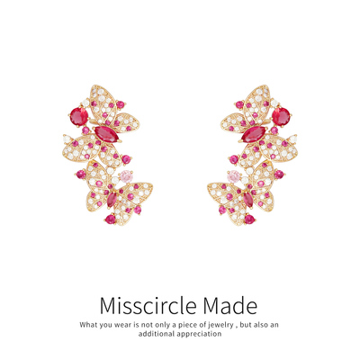 瑟可夸张独特漂亮精致立体蝴蝶耳挂耳环女高级感轻奢气质超仙时尚