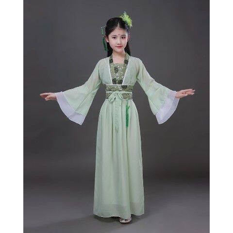 青城山下白素贞儿童演出服女童汉服白娘子服装舞蹈服小孩古装超仙