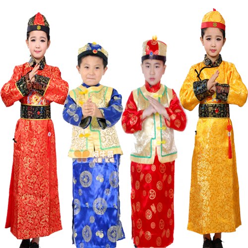 新款清朝小贝勒服装儿童古装小阿哥男小地主唐装幼儿古代表演出服