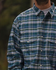 日单紫标23SS Madras OX Big Work Shirt宽松复古格子衬衫NT3302N