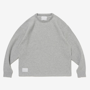 日单现货 WT西山彻SWEATER重磅高支密海岛棉华夫格圆领卫衣长袖