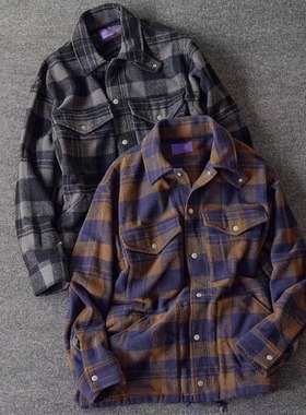 现货紫标Wool Field CPO Jacket 复古羊毛呢宽松保暖夹克NP2367N