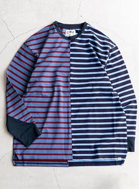 CMF OUTDOOR GRAMENT BORDER TEE 机能拼接条纹宽松长袖T恤24SS