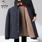 啄木鸟冬季 加绒加厚 上衣爸爸装 新款 中老年休闲保暖立领棉衣男装