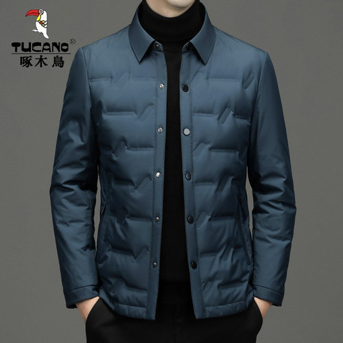 啄木鸟冬季男士翻领保暖羽绒棉衣