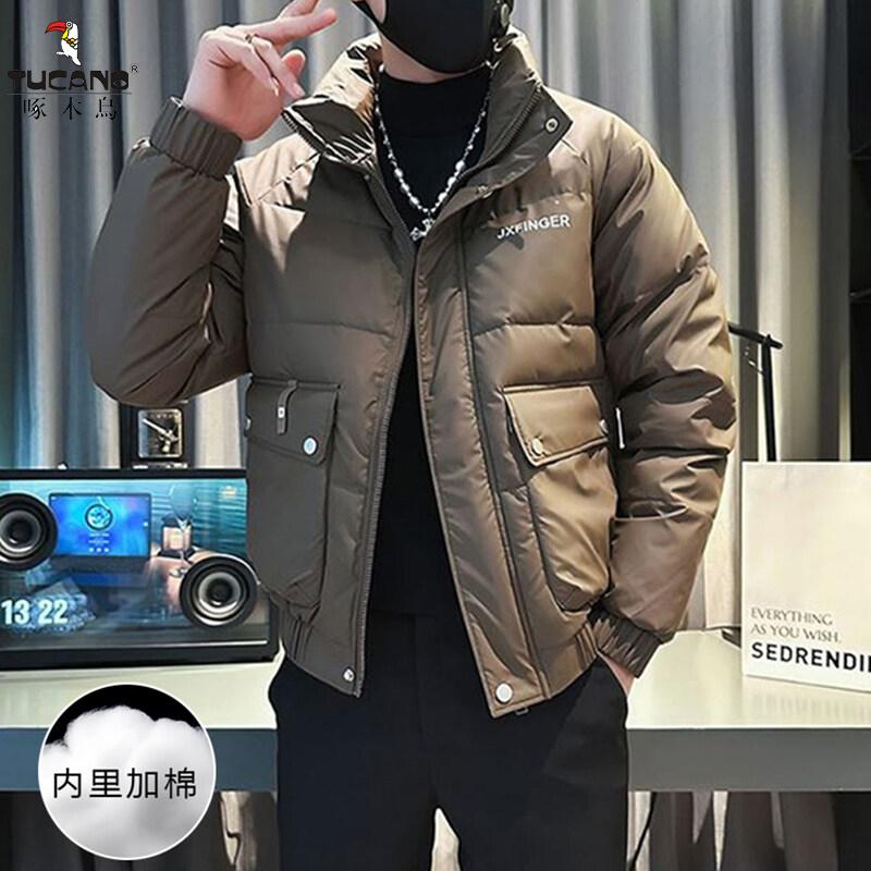 啄木鸟男士冬季加厚立领棉衣外套