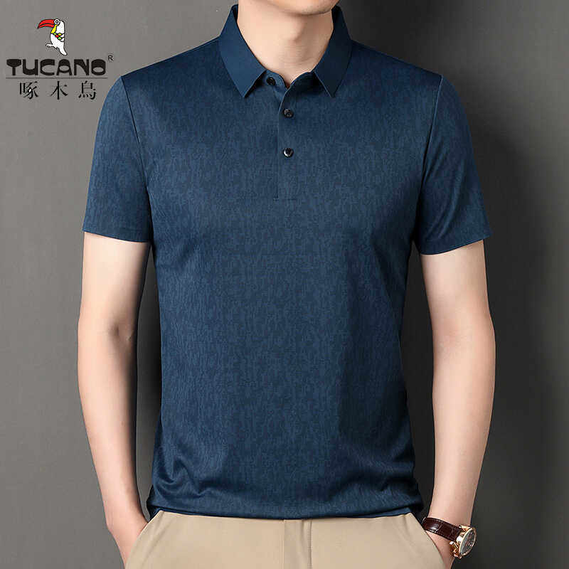 啄木鸟夏季新款户外冰丝透气polo衫半袖男士速干运动休闲短袖T恤