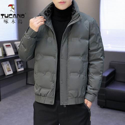 啄木鸟立领短款羽绒服男冬装外套