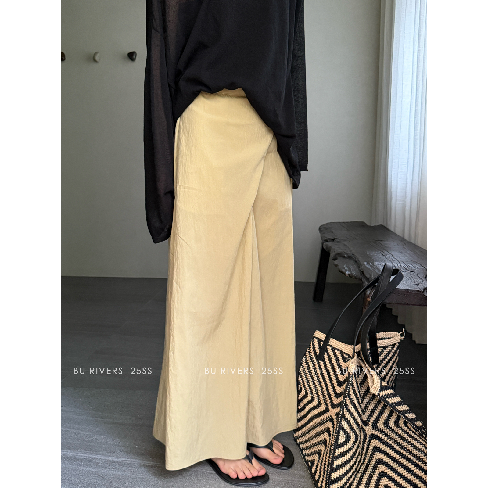 BU RIVERS-夏上新解构设计感时尚通勤百搭遮胯半身裙s32003