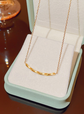 小众设计简约百搭不规则螺纹锁骨链女高级感轻奢爆款钛钢项链