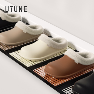 防滑eva外穿 室内家居情侣毛毛保暖棉拖男士 优调防水棉拖鞋 女冬季