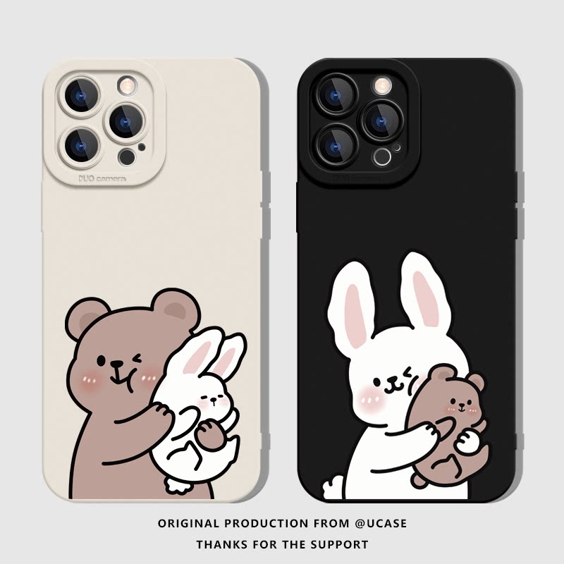 可爱红米k50/k60荣耀80/magic4小米13pro新款iqoo10一加小熊手机壳女