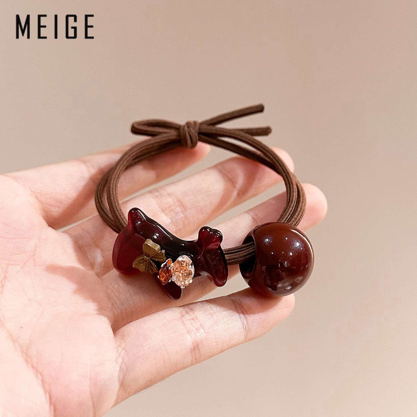 水钻小狗简约发圈女高级感洋气时尚头绳扎头皮筋高弹力丸子头头花,饰品/流行首饰/时尚饰品新,发饰,淘宝优惠券,粉丝福利购,淘宝优惠卷