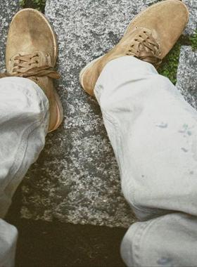 工装飞行员 VISVIM 24SS 余文乐百搭固特异牛皮V底日系工装中帮靴